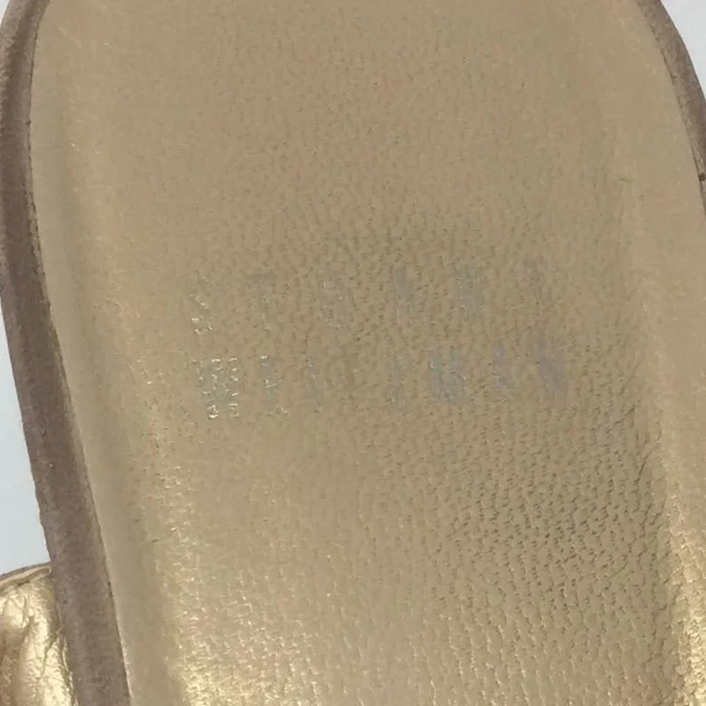 Stuart Weitzman Beige Leather Wedge Sandal 8.5M